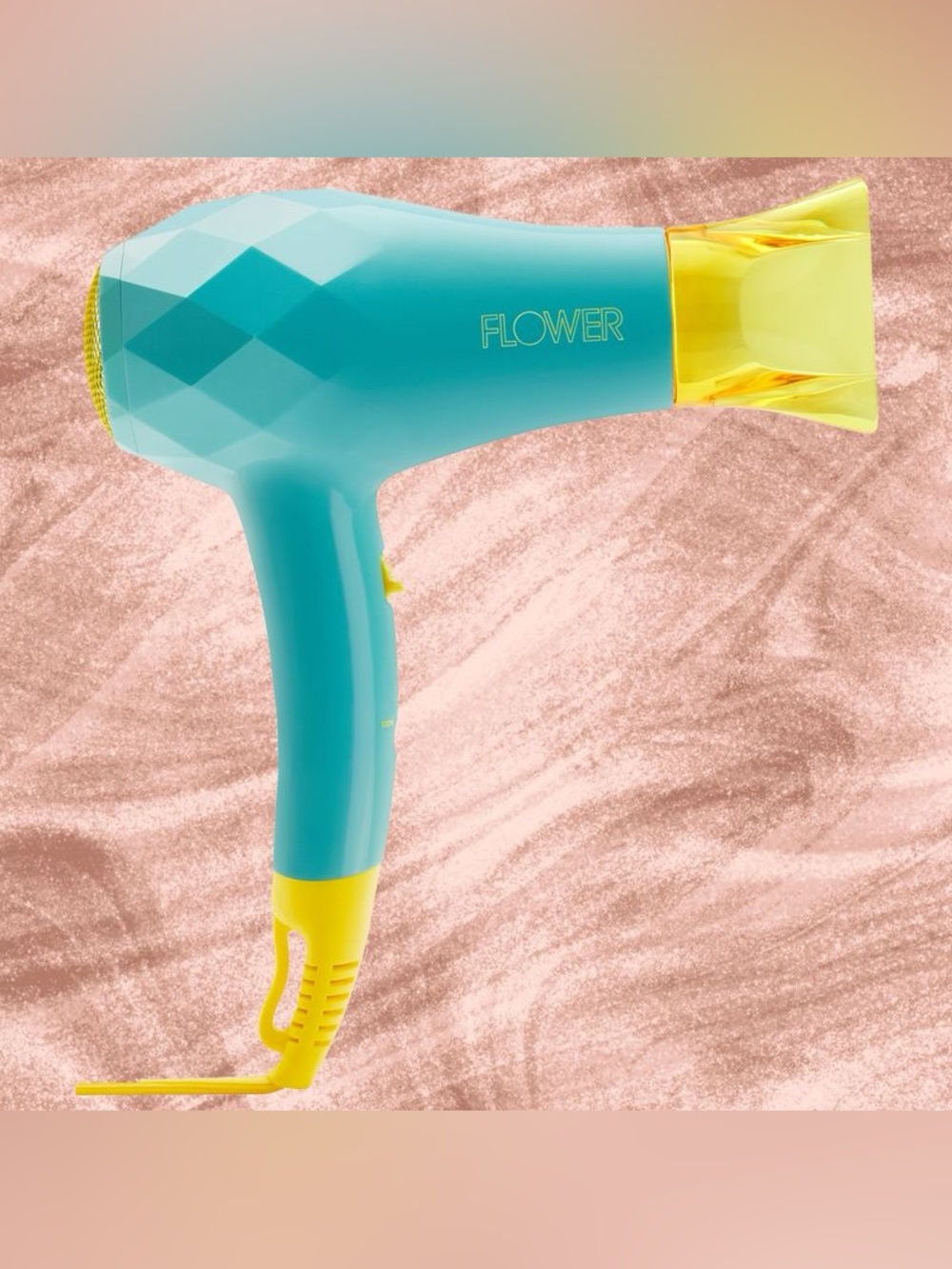 Drew Barrymore Flower Beauty Travel Hair Dryer — Blue and Yellow